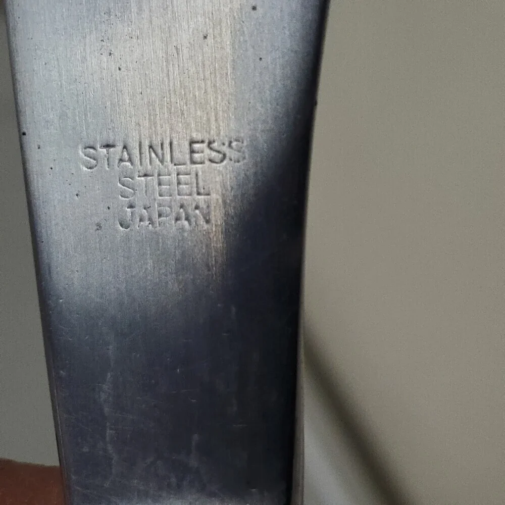 3 Vintage Stainless Steel Dinner Steak Knives One-Piece Japan Serrated Edge